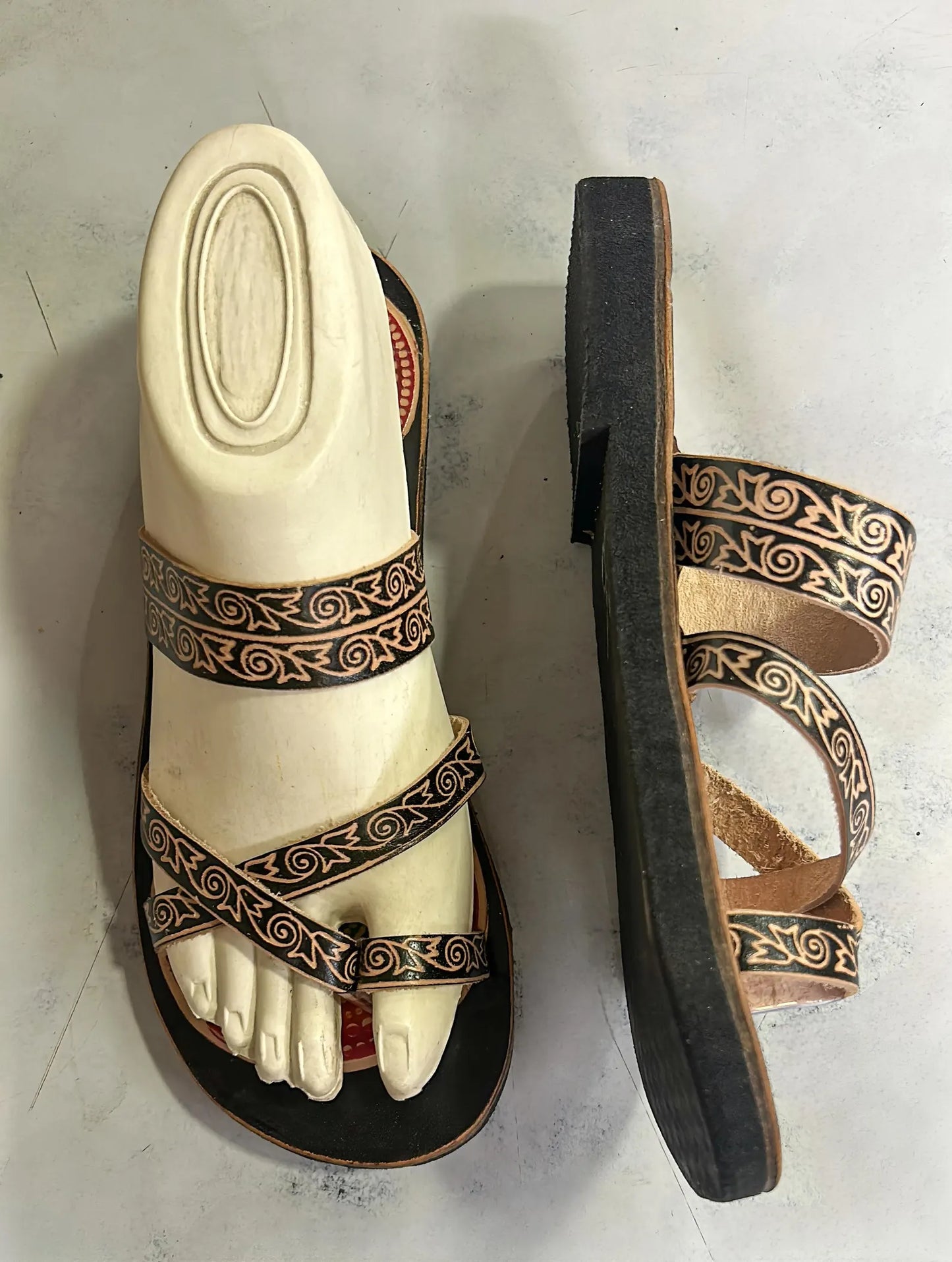Black Leather Premium Sandals for women, Handmade Multi Strap Summer Sandals