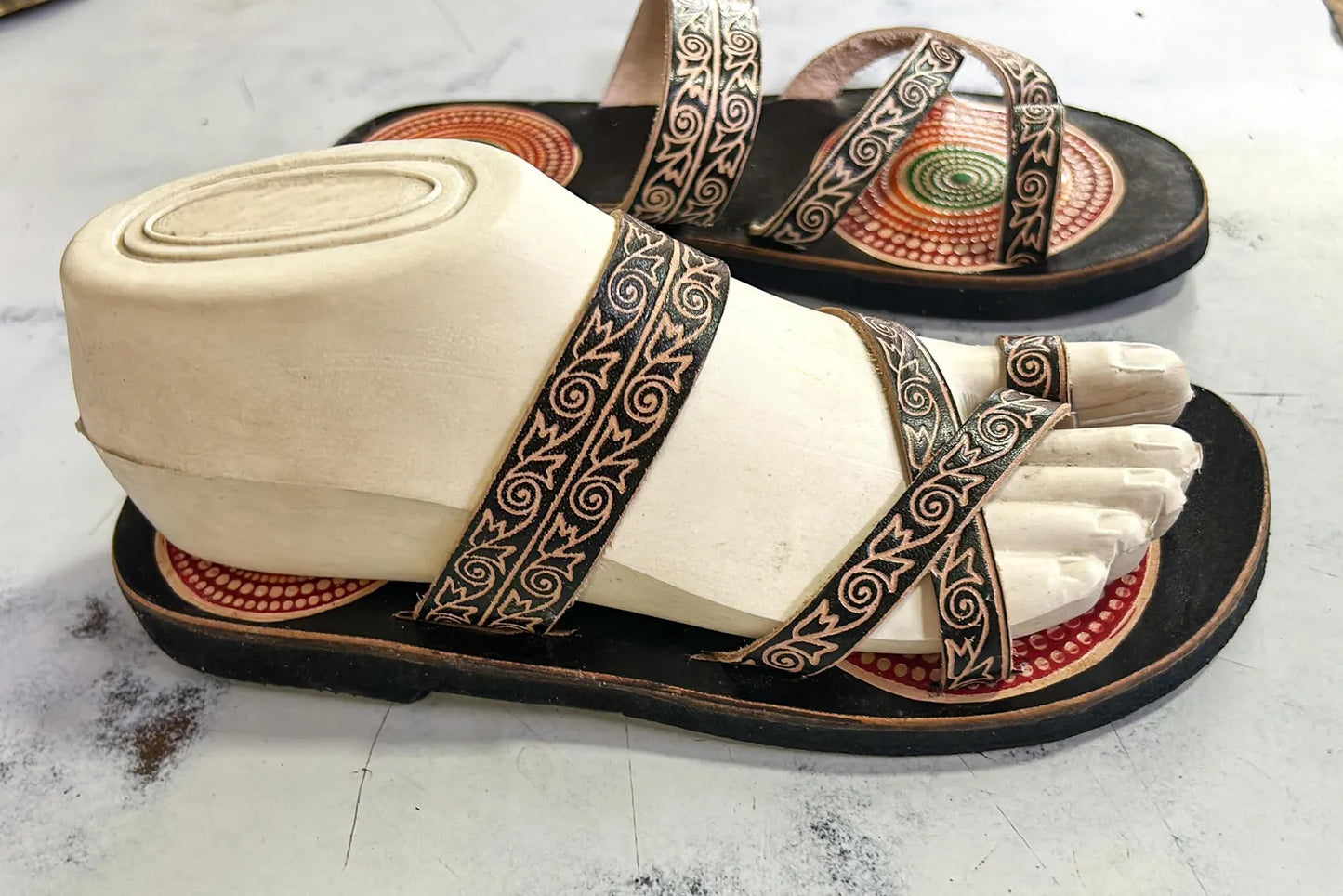 Black Leather Premium Sandals for women, Handmade Multi Strap Summer Sandals