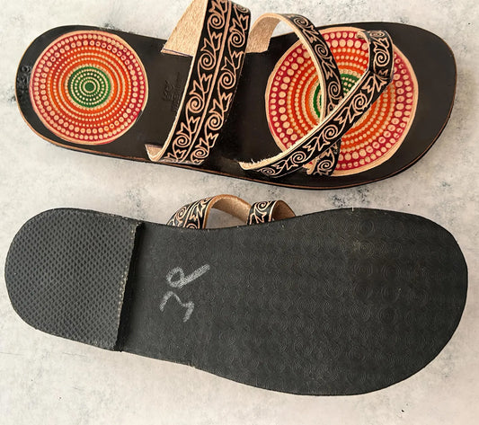 Black Leather Premium Sandals for women, Handmade Multi Strap Summer Sandals